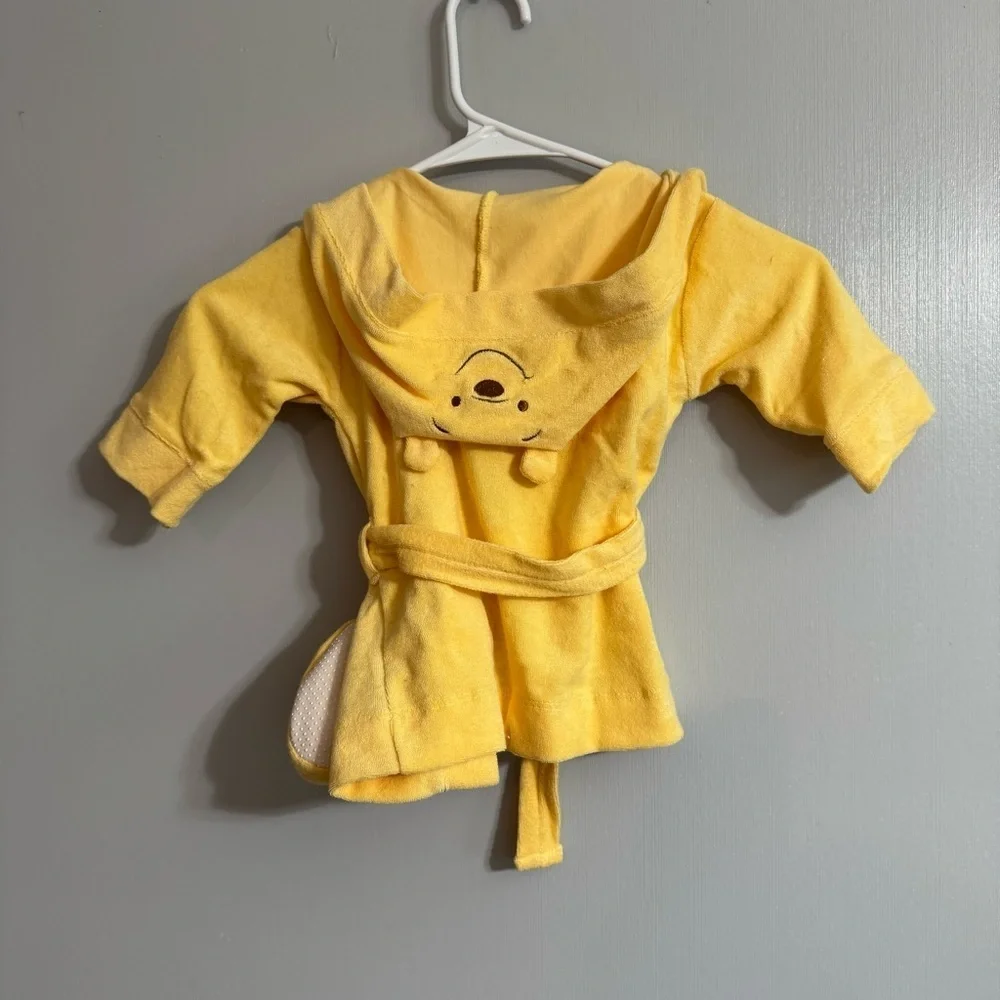 Disney Baby Winnie The Pooh Soft Yellow Cotton Robe Size 3 Month